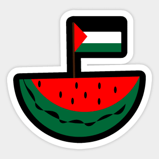 watermelon and palestinian flag Sticker